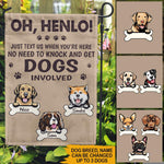 Dog Garden Flag No Need to Knock And Get The Dogs Involved Personalized Gift - PERSONAL84