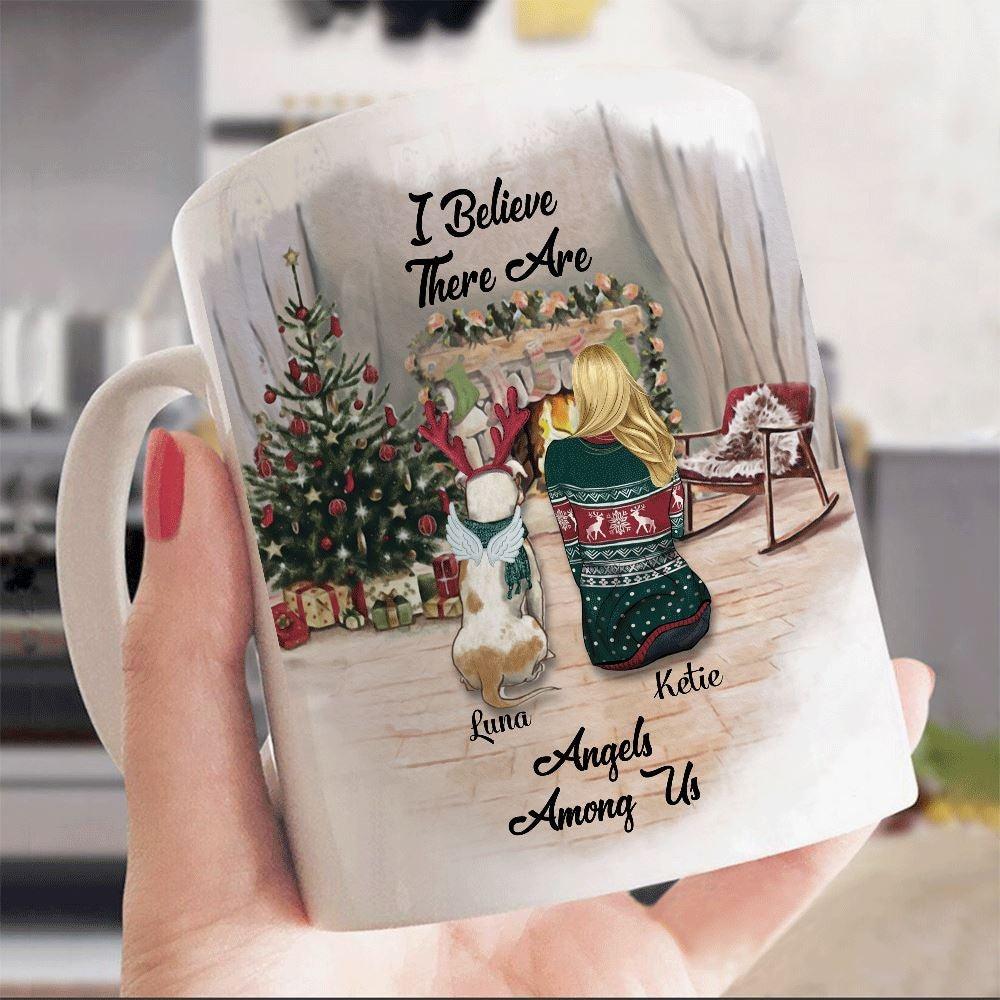 Dogs Mug Personalized Name And Breed I Believe There Are Angels Among Us - PERSONAL84