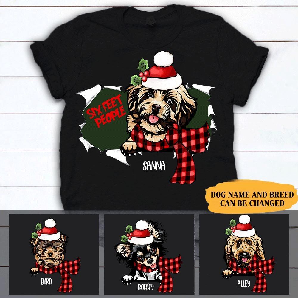 Dogs Shirt Personalized Name And Breed Six Feet People - PERSONAL84