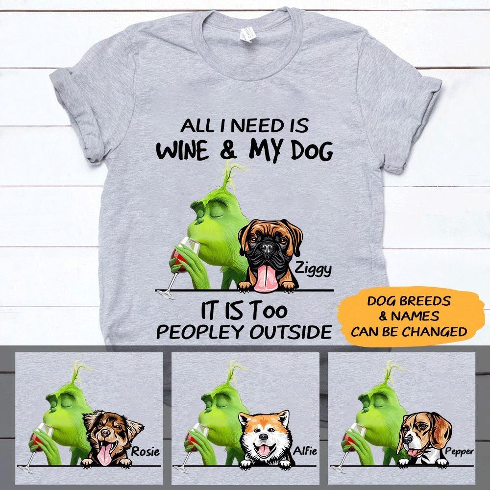 Dogs, Wine Shirt Personalized Name And Breed Wine And Dog - PERSONAL84