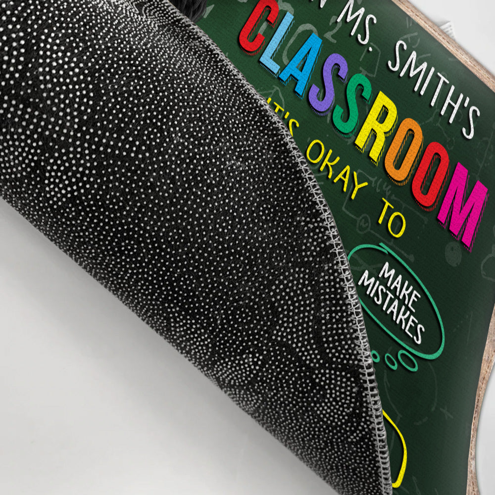 Teacher Custom Doormat In Classroom It's Ok To Make Mistakes Personalized Gift