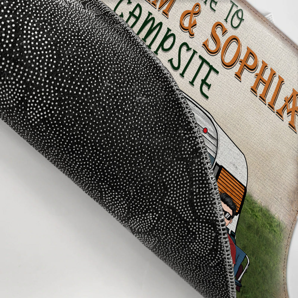 Camping Custom Doormat Welcome Campsite Rules Personalized Gift