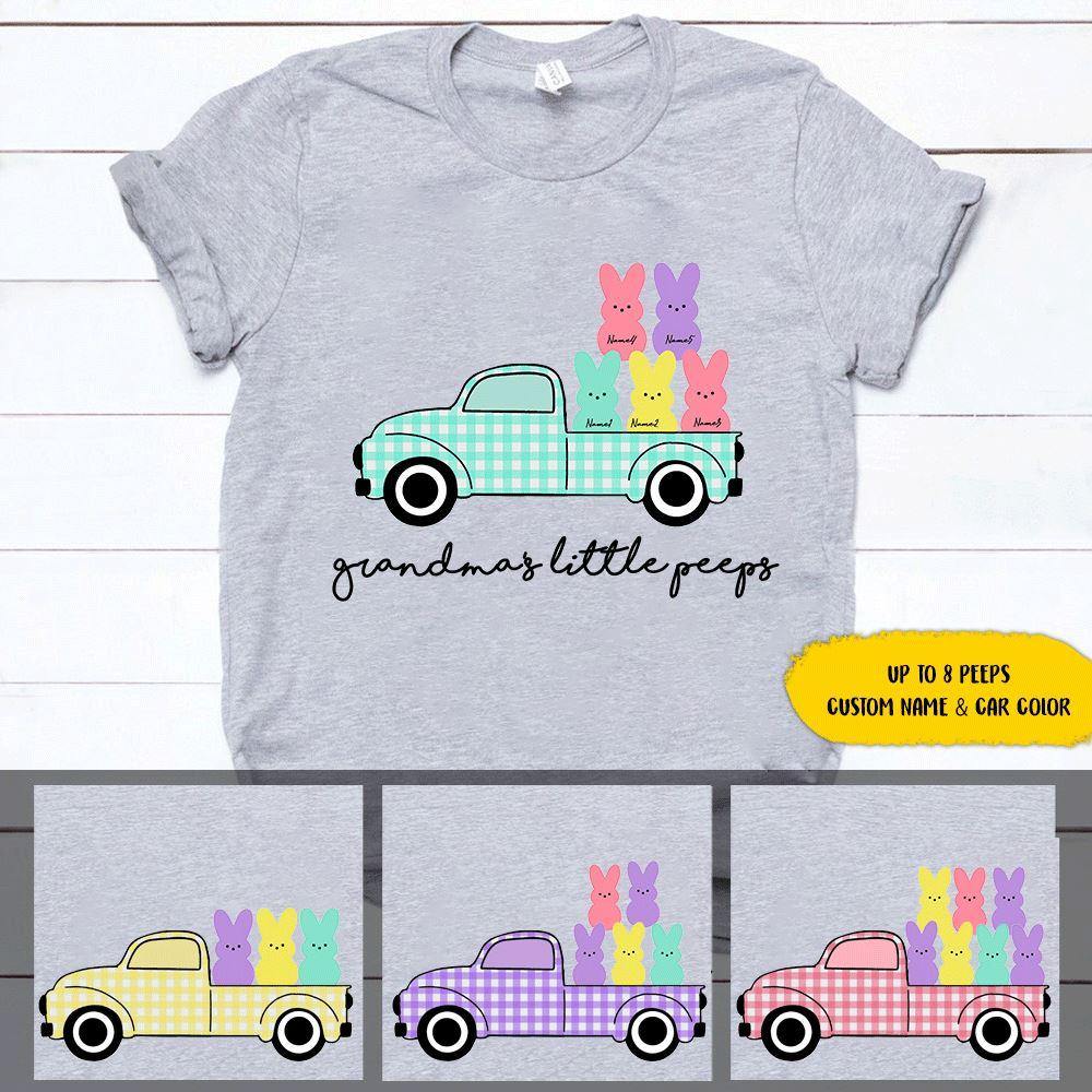 Easter Grandparent Custom T Shirt Grandma's Little Peeps Personalized Gift - PERSONAL84