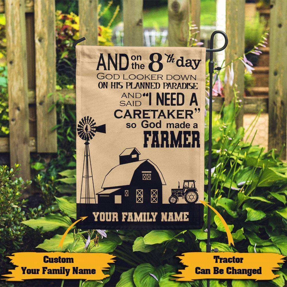 Farmer Custom Garden Flag God Made A Farmer Personalized Gift - PERSONAL84