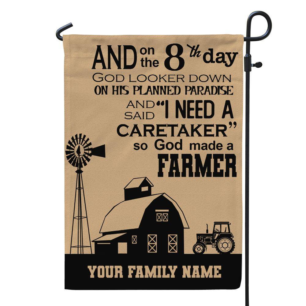 Farmer Custom Garden Flag God Made A Farmer Personalized Gift - PERSONAL84