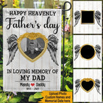Father's Day Memorial Custom Garden Flag Happy Heavenly Father's Day Personalized Gift - PERSONAL84
