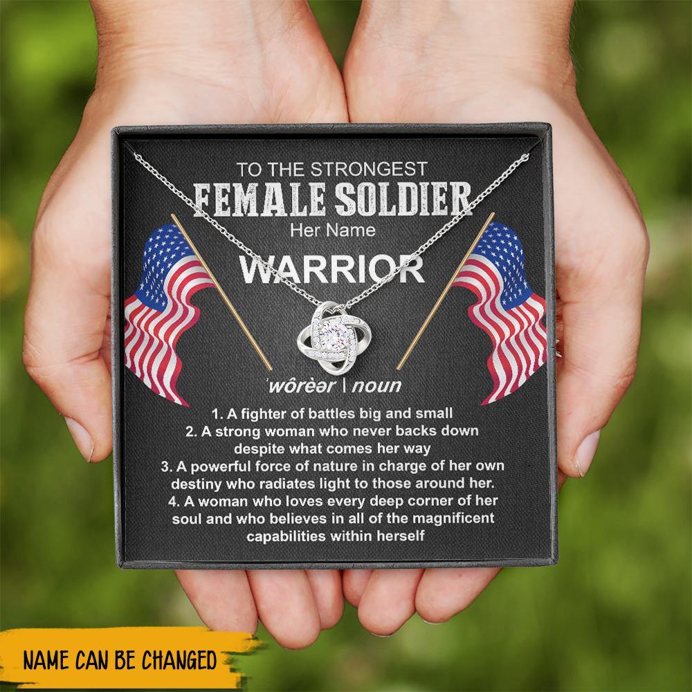 Female Soldier Custom Necklace To the Strongest Woman Personalized Gift - PERSONAL84
