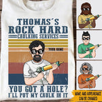 Funny Dirty Joke Caulking Gun Custom Shirt Rock Hard Caulking Service Personalized - PERSONAL84