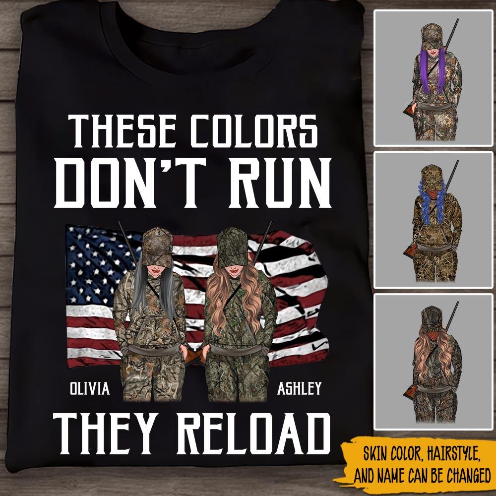 Girls With Gun Custom Shirt These Colors Don't Run They Reload Personalized Gift - PERSONAL84