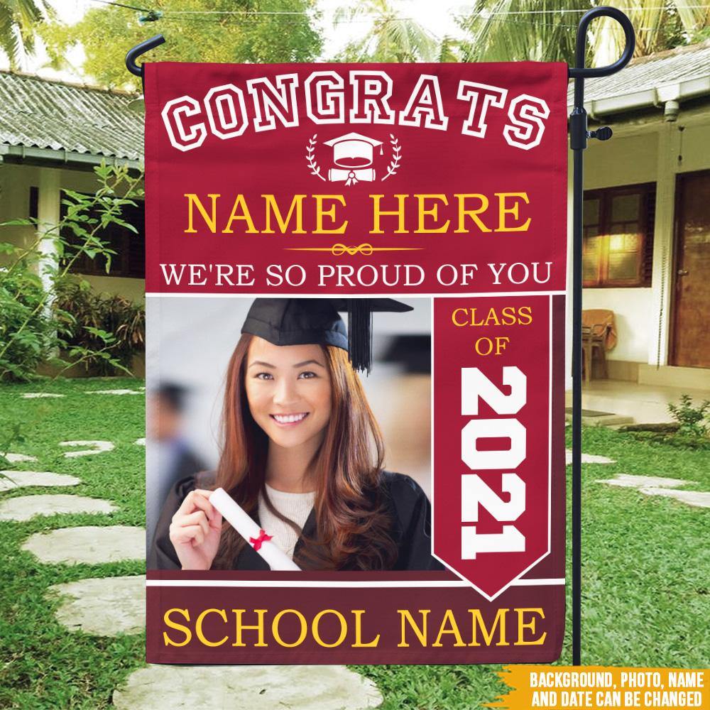 Graduation Custom Garden Flag Proud Family Class Of 2021 Personalized Gift - PERSONAL84