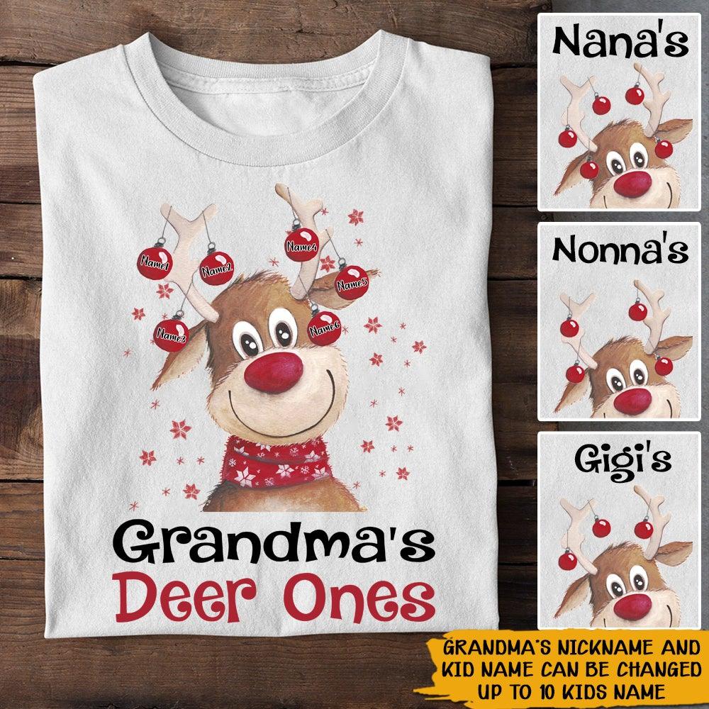 Grandma Christmas Custom Shirt Grandma's Dear Ones Personalized - PERSONAL84