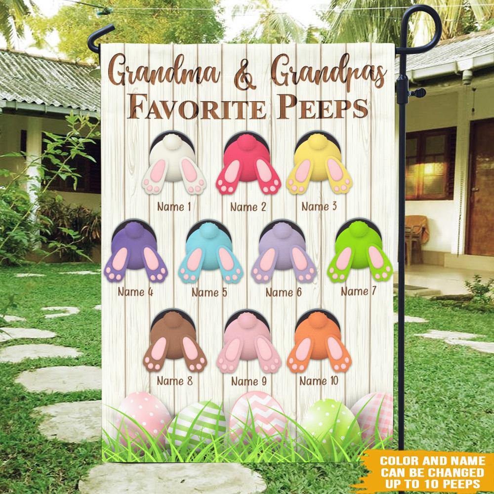 Grandma Custom Garden Flag Grandma & Grandpa's Favorite Peeps Personalized Gift - PERSONAL84