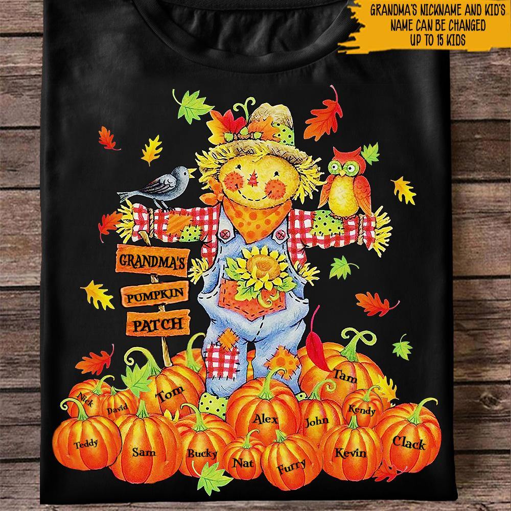 Grandma Custom T Shirt Grandma's Pumpkin Patch Personalized Gift - PERSONAL84