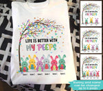 Grandma Custom T Shirt Life Is Better With My Peeps Easter Day Personalized Gift - PERSONAL84