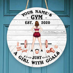 Gym Custom Wood Sign Just A Girl With Goals Personalized Gift - PERSONAL84
