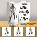 Gym Tumbler Personalized Name Gym And She Lifted Heavily Ever After - PERSONAL84