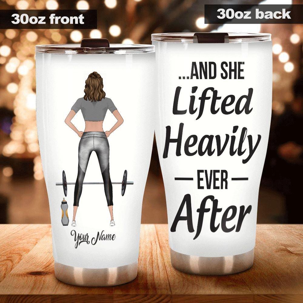 Gym Tumbler Personalized Name Gym And She Lifted Heavily Ever After - PERSONAL84