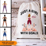 Gymer Custom Drawstring Bag Just A Girl With Goals Personalized Gift - PERSONAL84