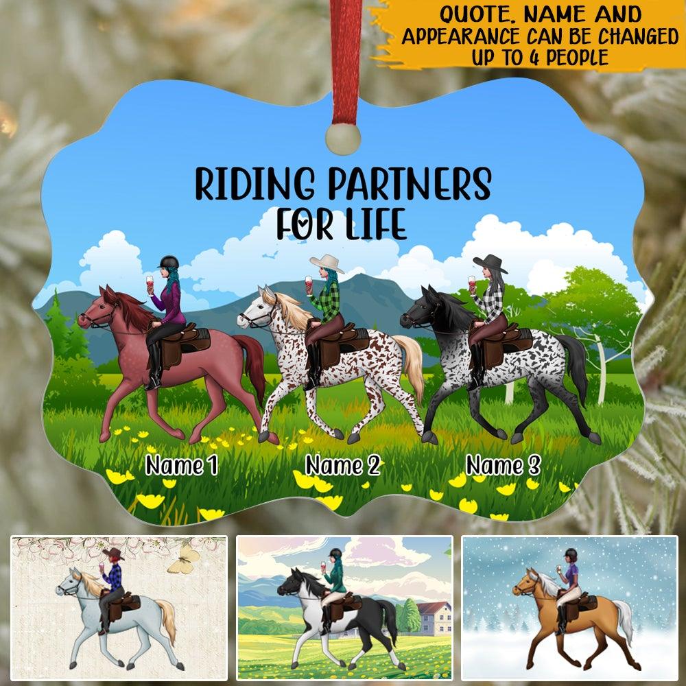 Horse Christmas Custom Ornament Thank God For Horses And Friends Personalized Best Friend Gift - PERSONAL84