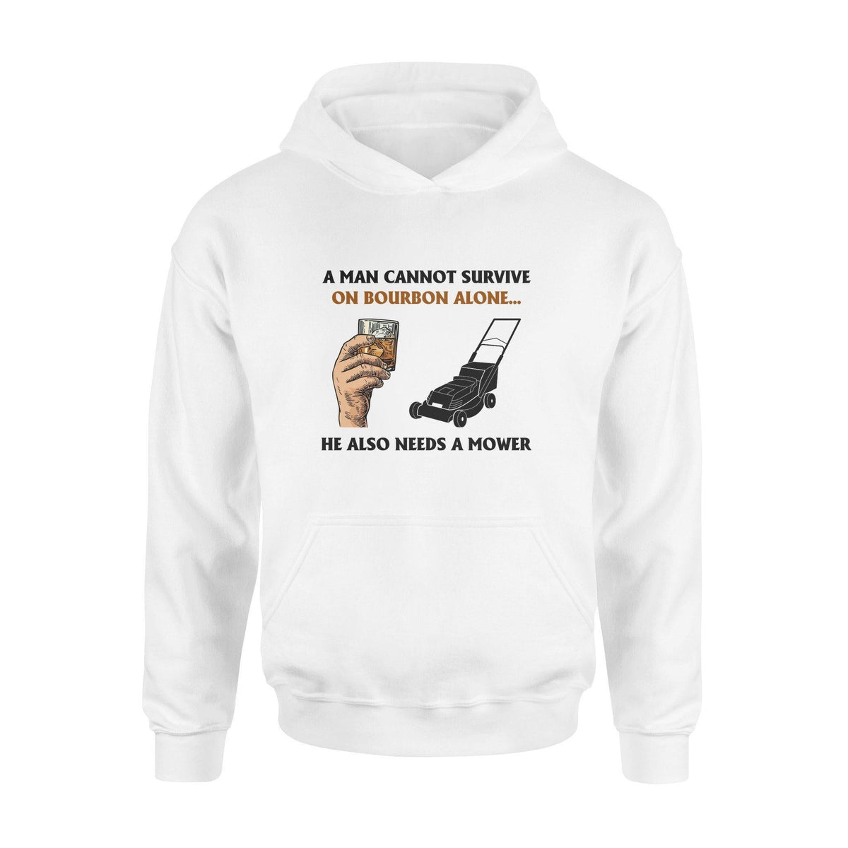 Lawn Mower, Bourbon Mower A Man Cannot Survive On Bourbon Alone - Standard Hoodie - PERSONAL84