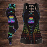LGBT Tanktop And Legging Love Is Love Neon Rainbow - PERSONAL84