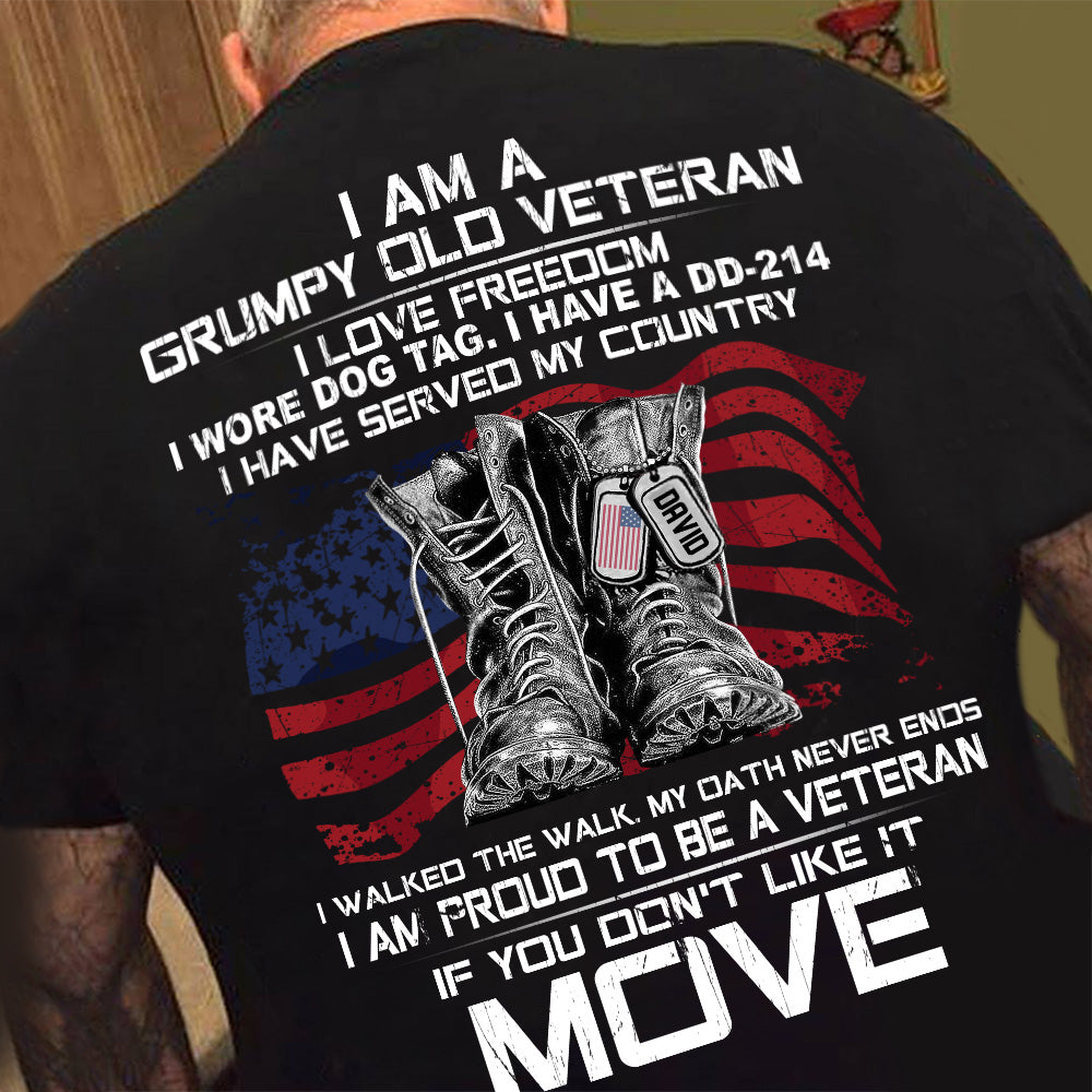 Veteran Custom Shirt I'm A Grumpy Old Veteran Personalized Gift