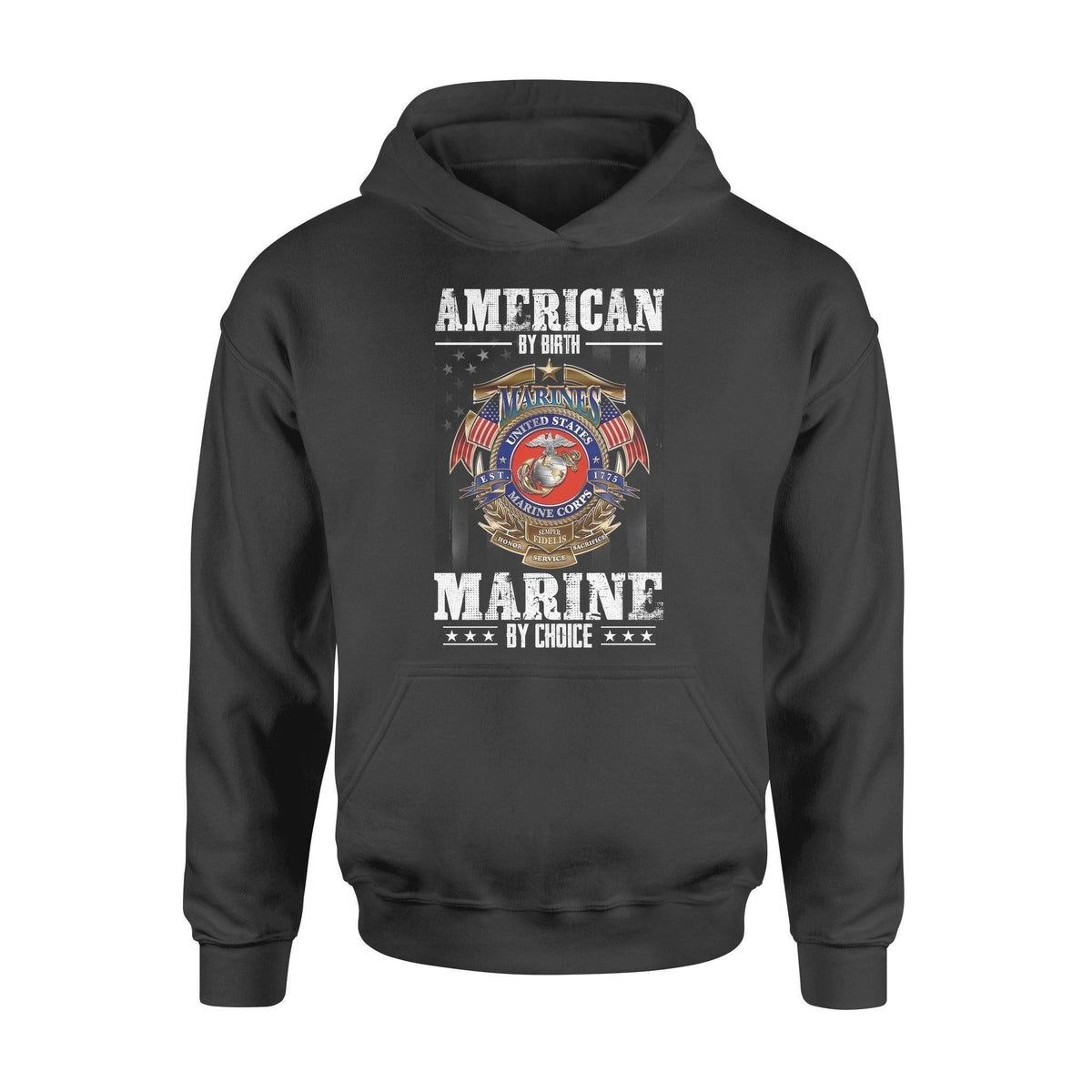 Marine Marine American by birth - Standard Hoodie - PERSONAL84