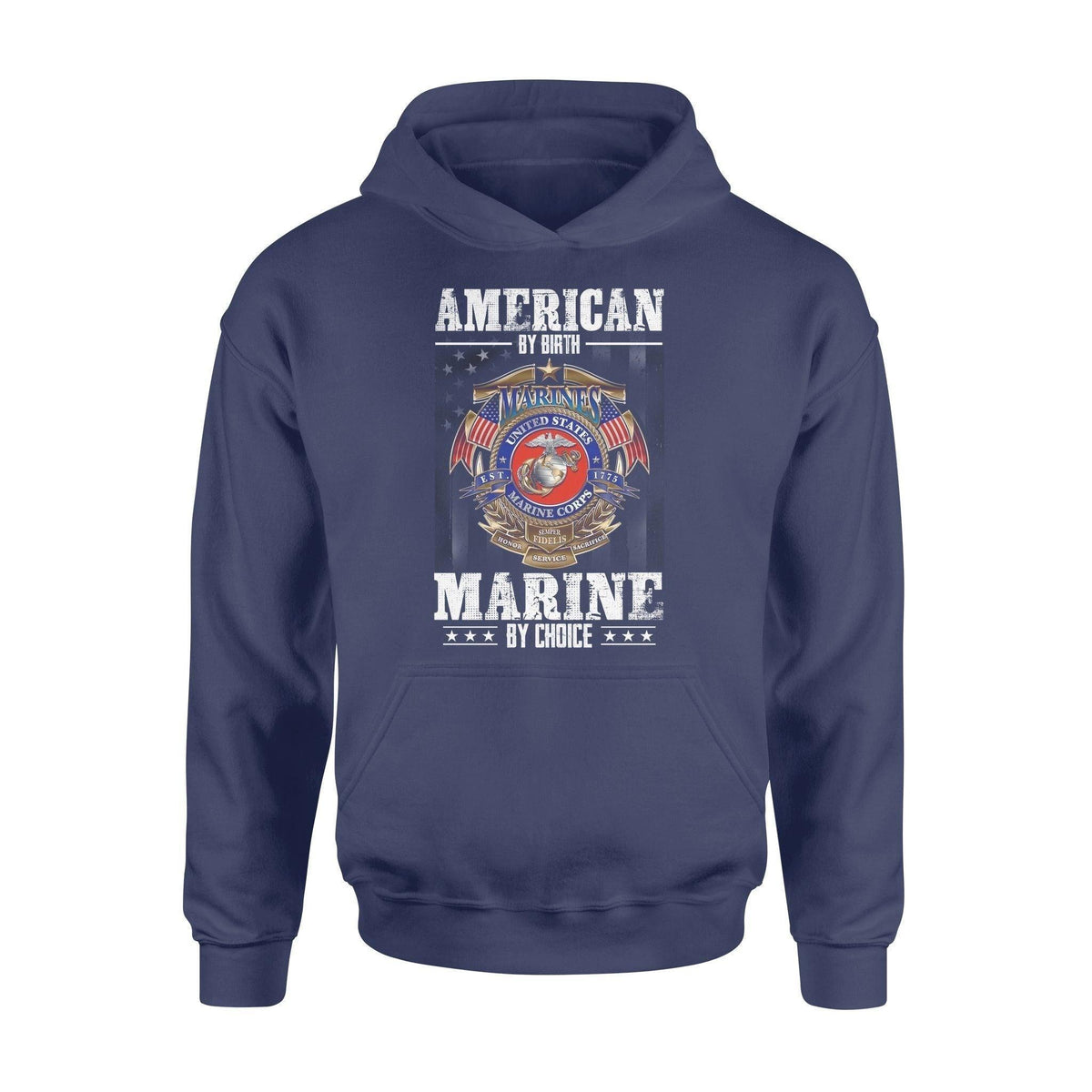 Marine Marine American by birth - Standard Hoodie - PERSONAL84