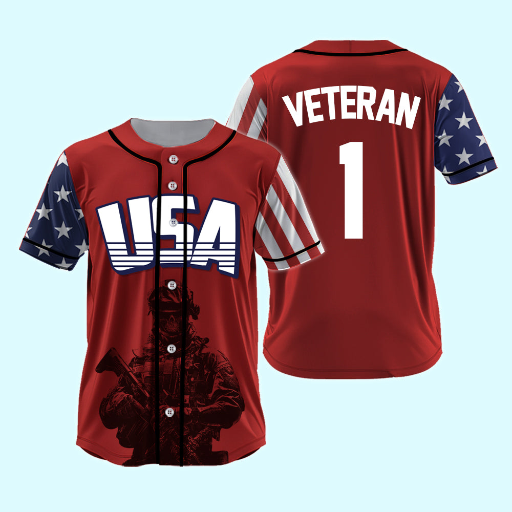 Veteran Custom Baseball Jersey USA Veteran Personalized Gift