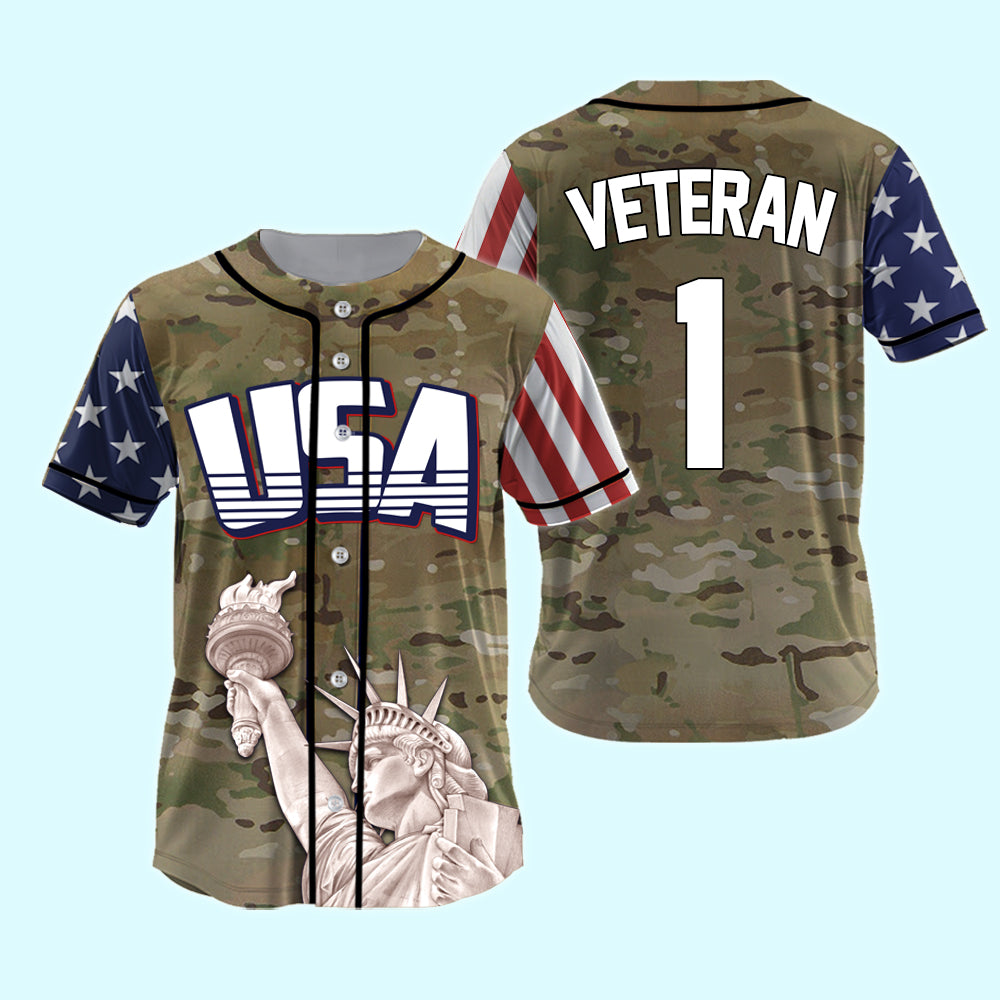Veteran Custom Baseball Jersey USA Veteran Personalized Gift