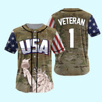 Veteran Custom Baseball Jersey USA Veteran Personalized Gift