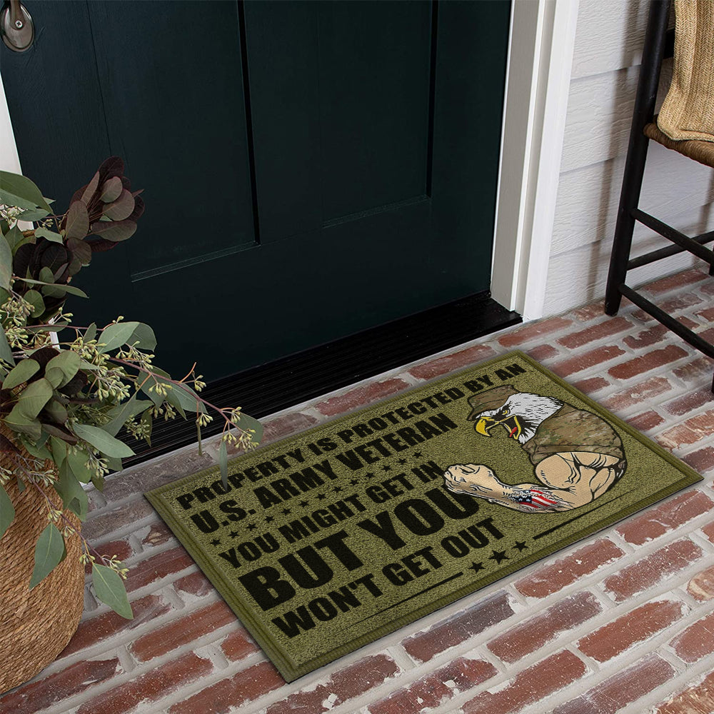 Veteran Custom Doormat You Might Get In But You Won't Get Out Personalized Gift