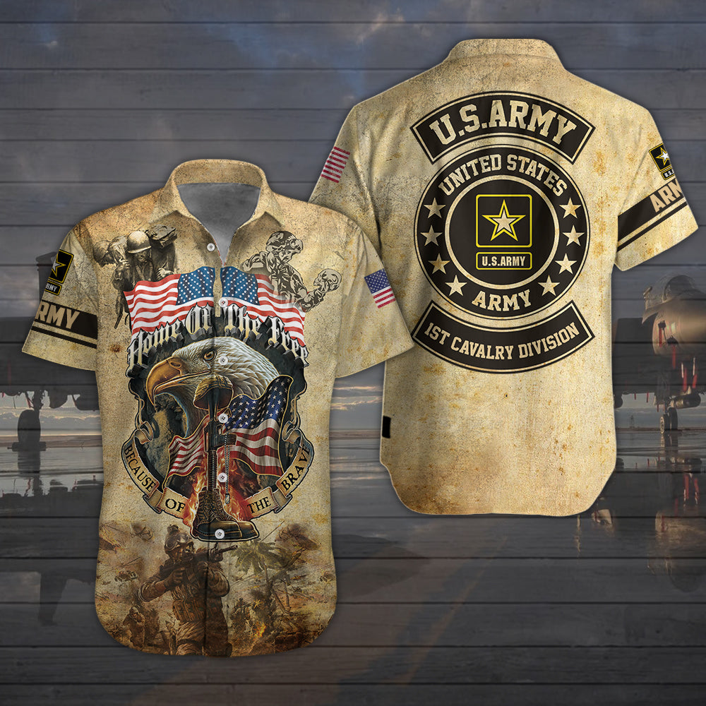Veteran Custom Men Shirt Home Of The Free Personalized Gift