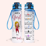 Gym Custom Tracker Bottle Just A Girl With Goals Personalized Gift