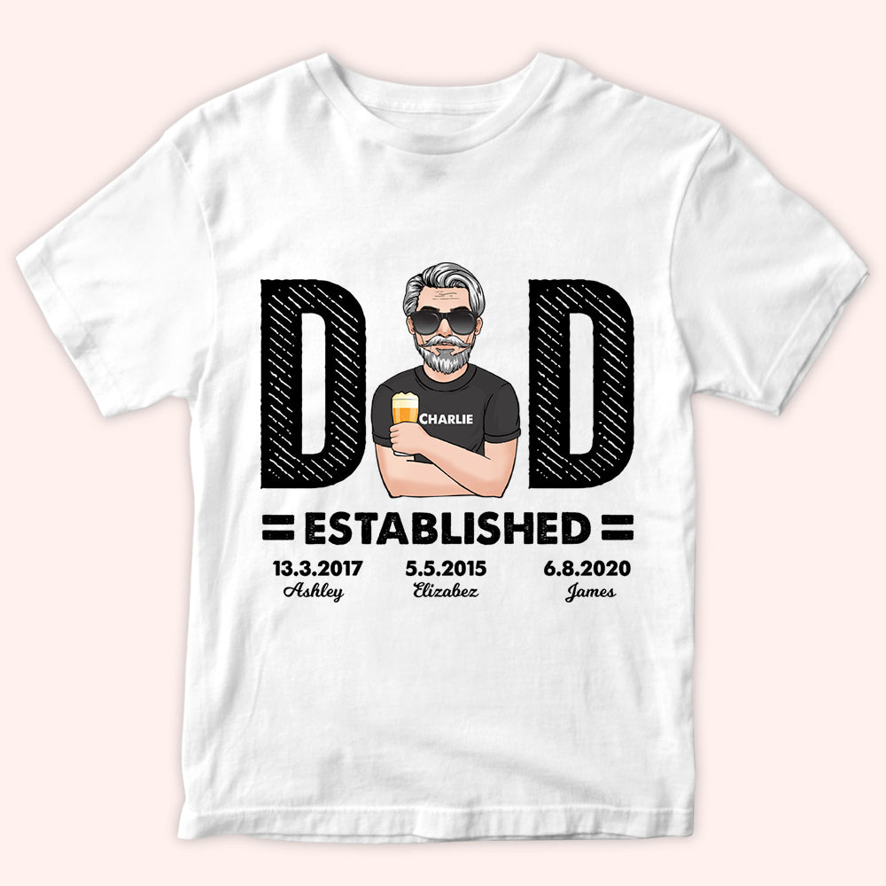 Dad Custom Shirt Established Personalized Gift For Father