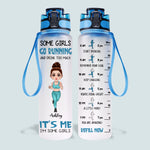 Running Girl Custom Tracker Bottle Running And Drink Too Much Personalized Gift