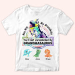 Grandma Custom Shirt Mess With My Grandkids You'll Get Jurasskicked Personalized Gift
