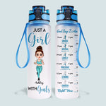Running Girl Custom Tracker Bottle Just A Girl With Goals Personalized Gift