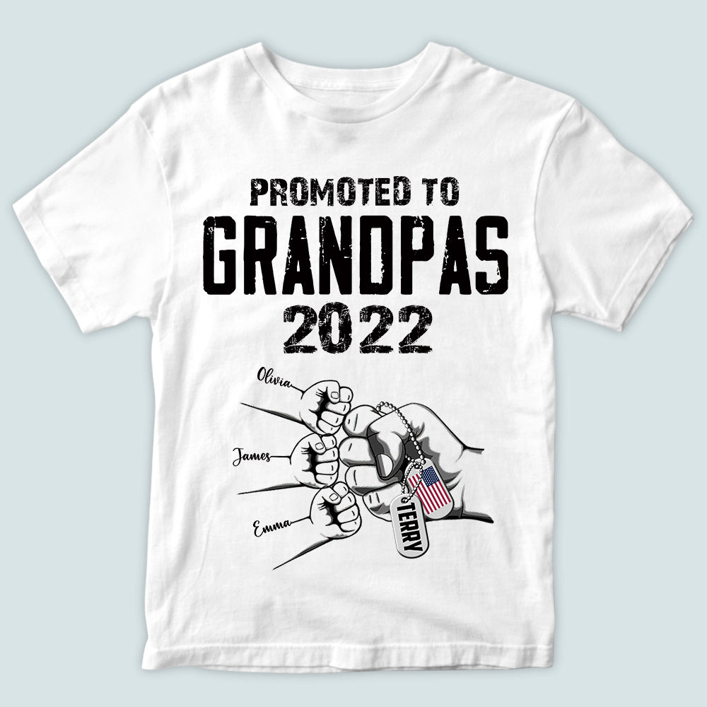 Veteran Custom Shirt Promoted To Grandpas Personalized Gift for Father's Day