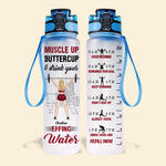 Gym Custom Tracker Bottle Muscle Up Buttercup Drink You Effing Water Personalized Fitness Gift