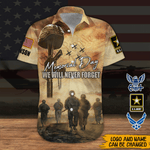Veteran Custom Men Shirt Memorial Day We Will Never Forget Personalized Gift