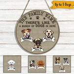 Dogs Custom Wood Sign There's Like A Bunch Of Dogs In Here Personalized Gift