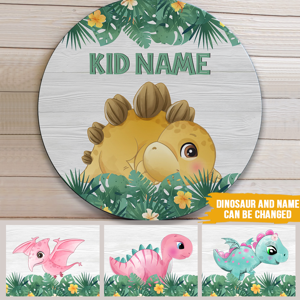 Dinosaur Custom Sign Kid Room Personalized Gift