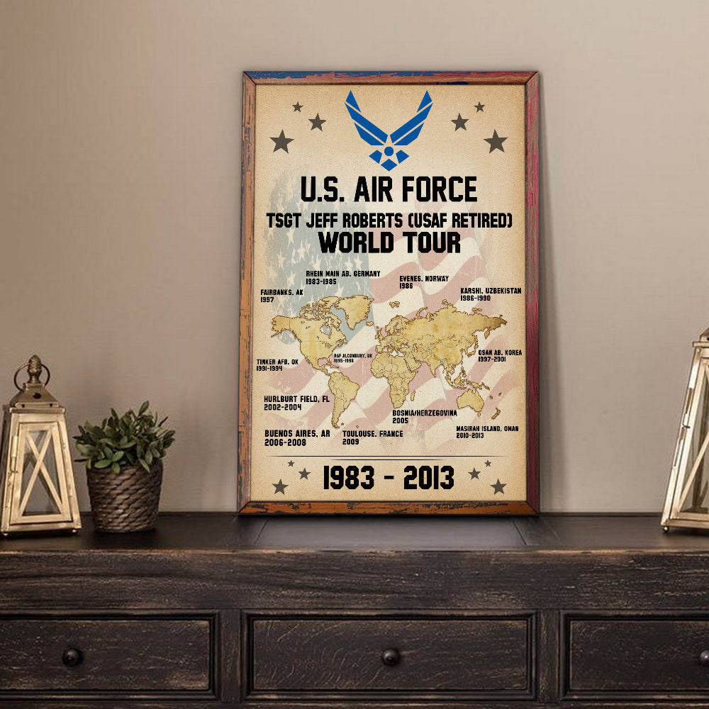 U.S Veteran Custom World Tour Poster Personalized Gift