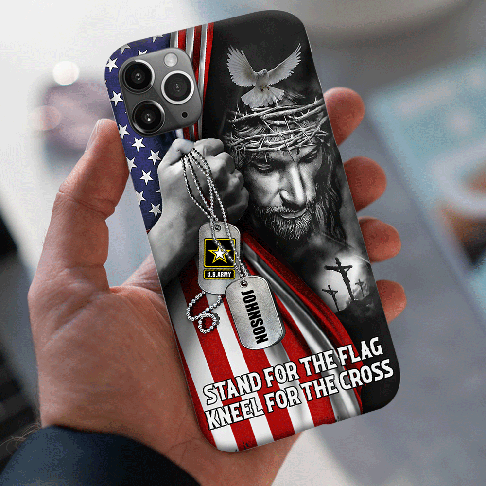 Veteran Custom Phone Case Stand For The Flag Kneel For The Cross Personalized Gift