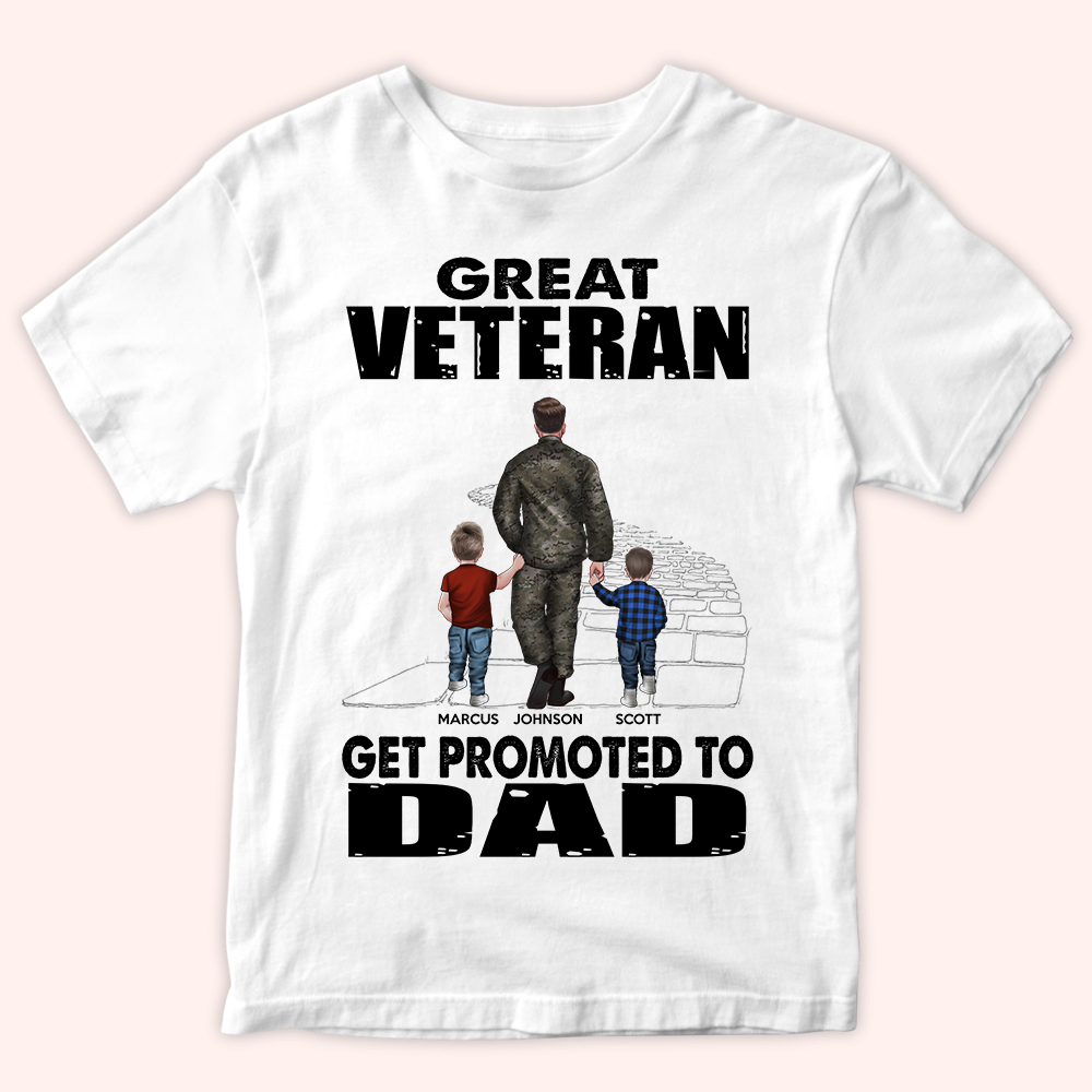 Veteran Custom Shirt Great Dads Get Promoted To Grandpas Personalized Gift