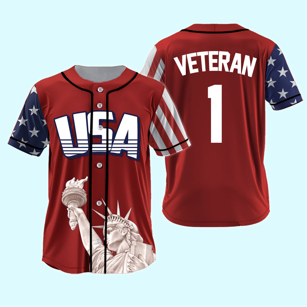 Veteran Custom Baseball Jersey USA Veteran Personalized Gift