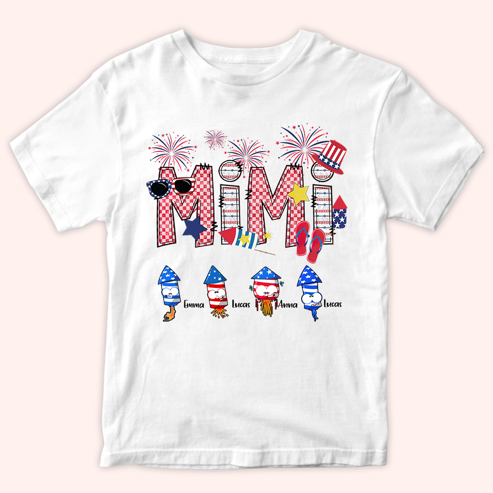 Grandma Custom Shirt Happy Fourth Of July Personalized Gift