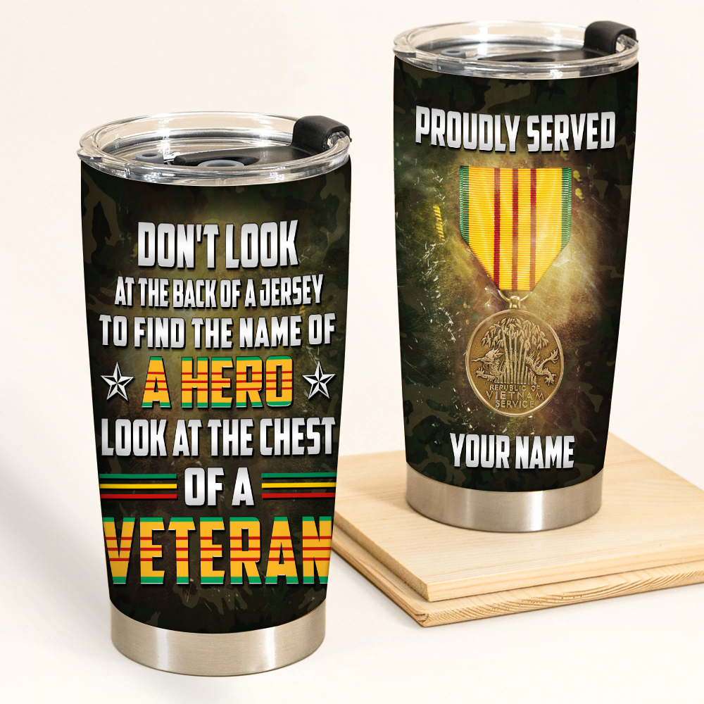 Vietnam Veteran Custom TumblerProudly Served Personalized Gift