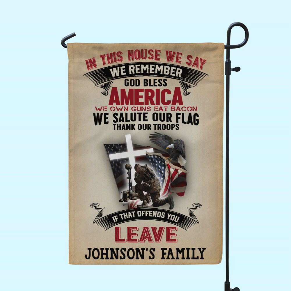 Veteran Custom Garden Flag In This House We Will Never Forget Personalized Gift for Memorial Day